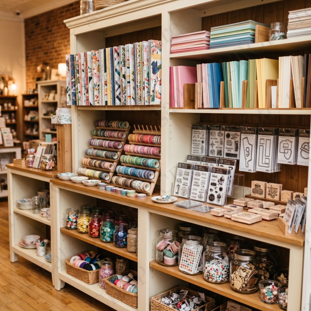 Interior of Gather Crop Create scrapbooking studio and supply shop in Omaha Nebraska